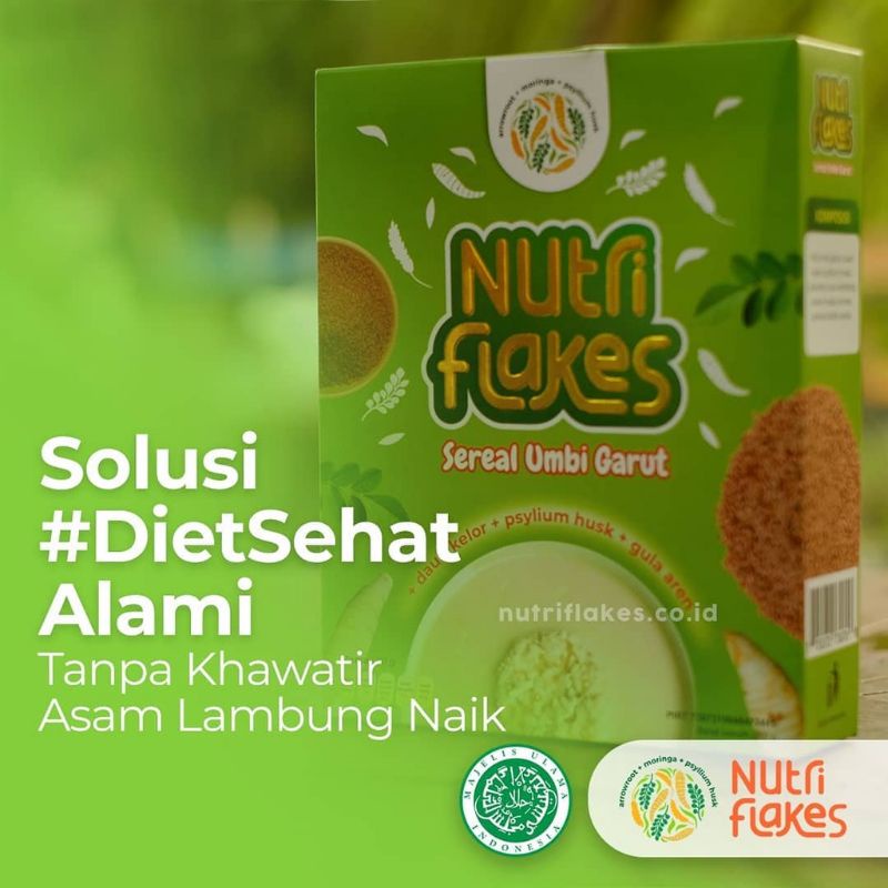 Nutriflakes sereal kesehatan sehat cereal suplemen umbi garut Asam lambung Gerd energen