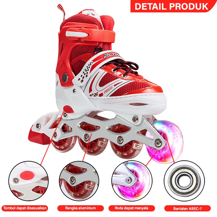 Sepatu Roda Inline Power Skate + Dekker FREE KUNCI