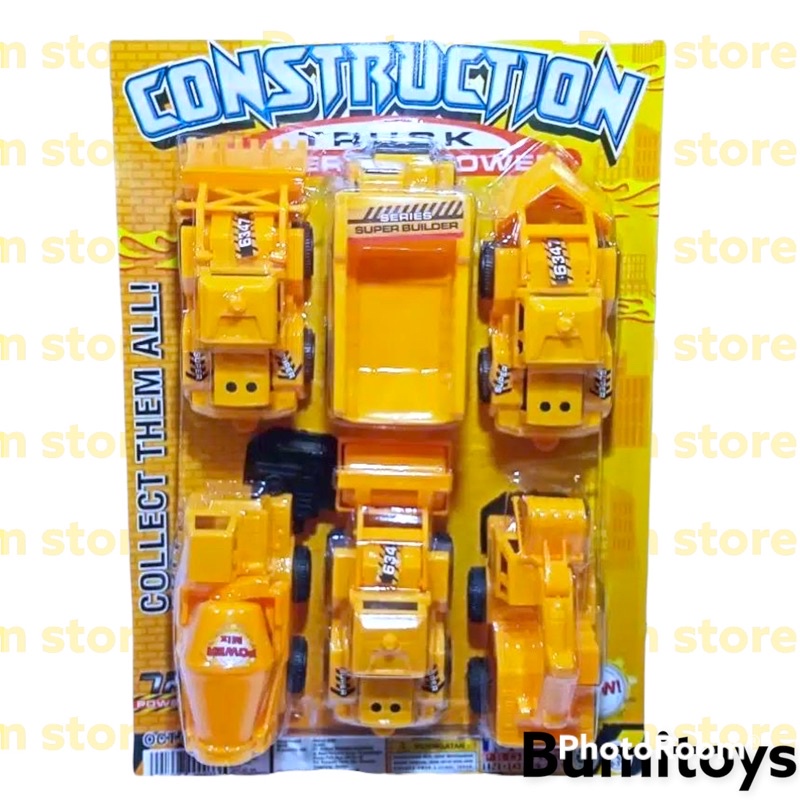 mainan anak mobil kontruksi 6pcs / mobil diecast / mobil mobilan / mainan anak laki laki