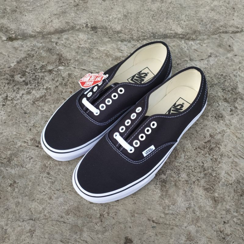 VANS AUTHENTIC BLACK WHITE ORIGINAL RESMI