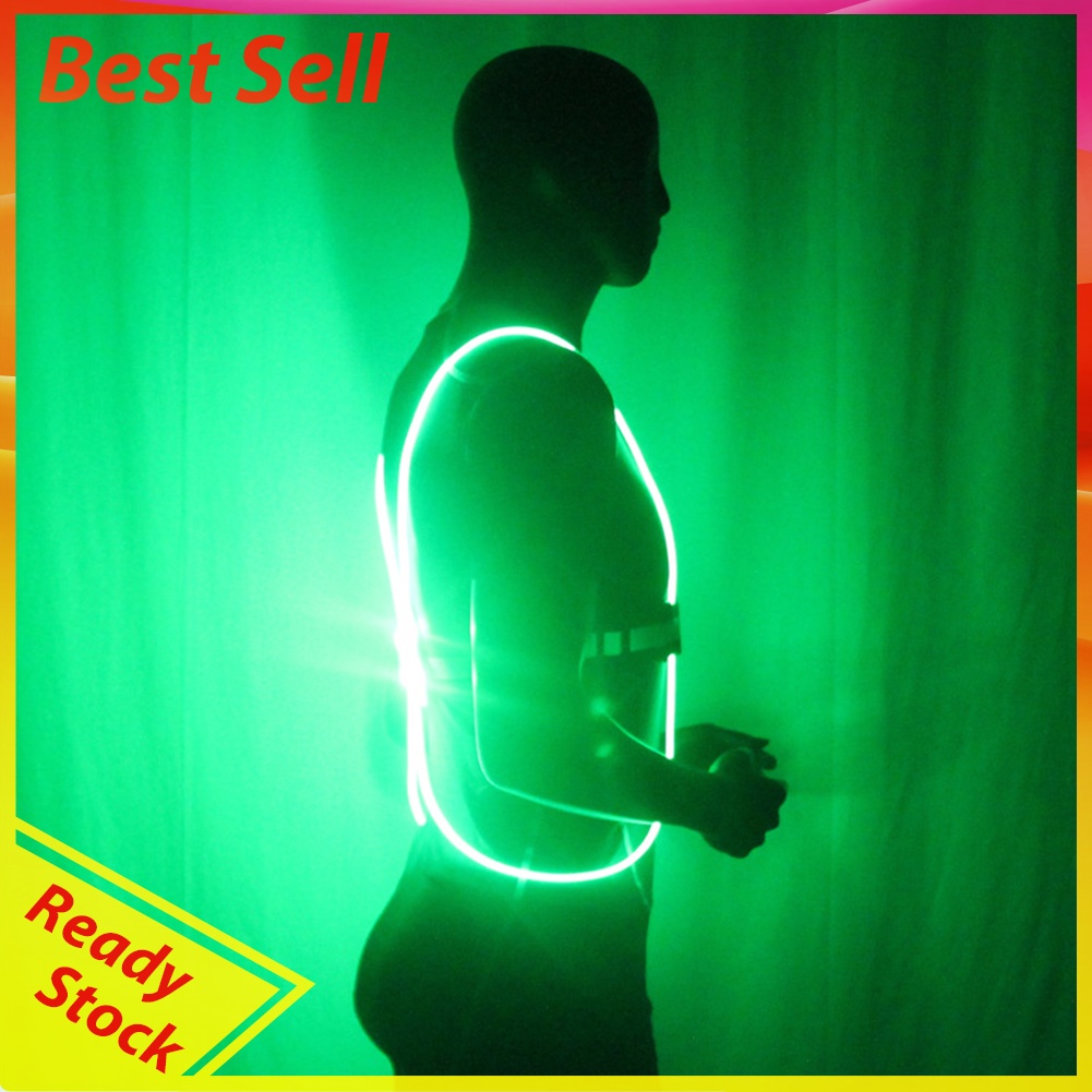 LED Fiber Y-Shaped Reflective Harness Night Riding Luminous Chest Straps