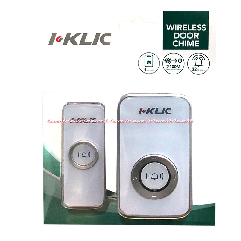 Moztec Wireless Door Bell Bel Tanpa Kabel Kotak Kecil Bel Pintu Bel Pager Pagar I-click I-Klic iKlic Iklik