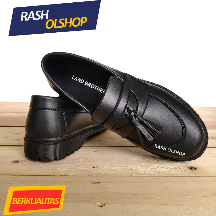 Sepatu Penny Loafer Wanita Full Black Terbaru Sepatu Dockmart Wanita Terbaru