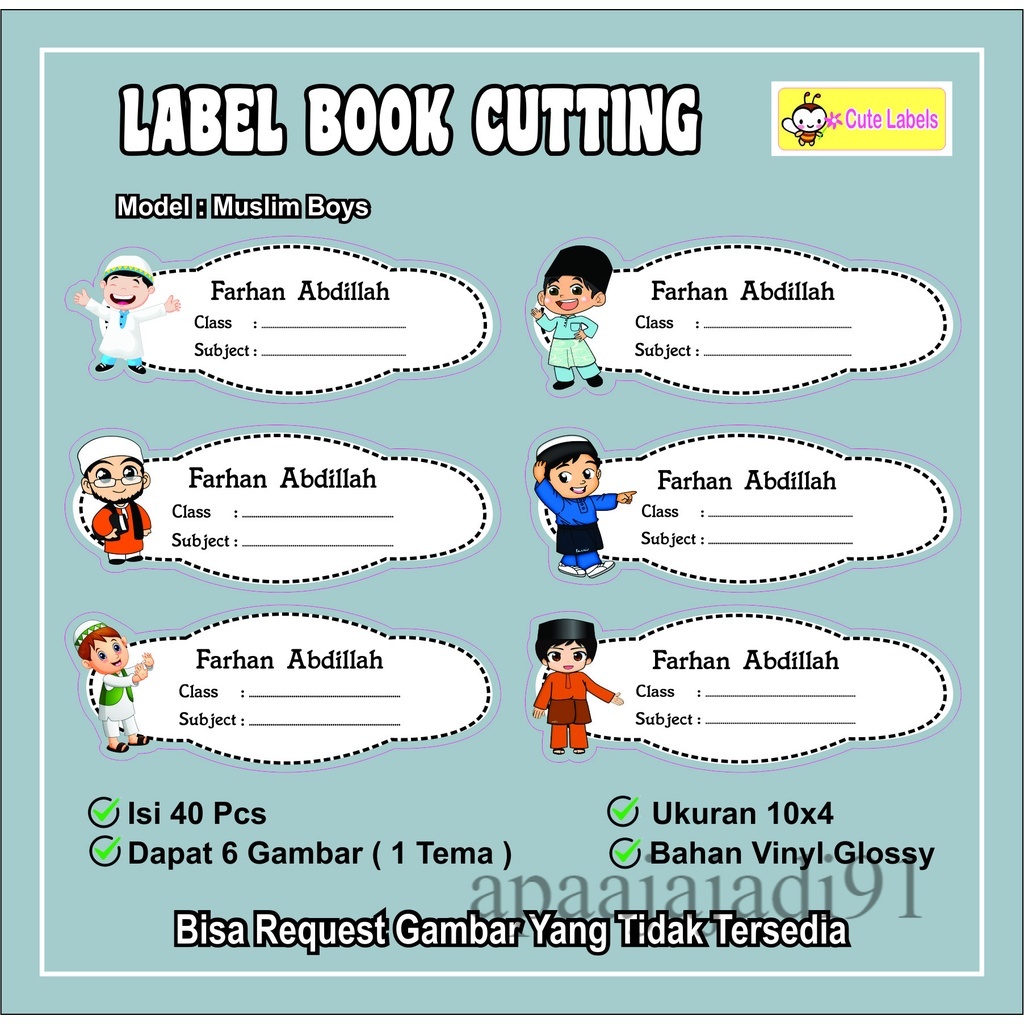 

Label Book Cutting MUSLIM BOYS