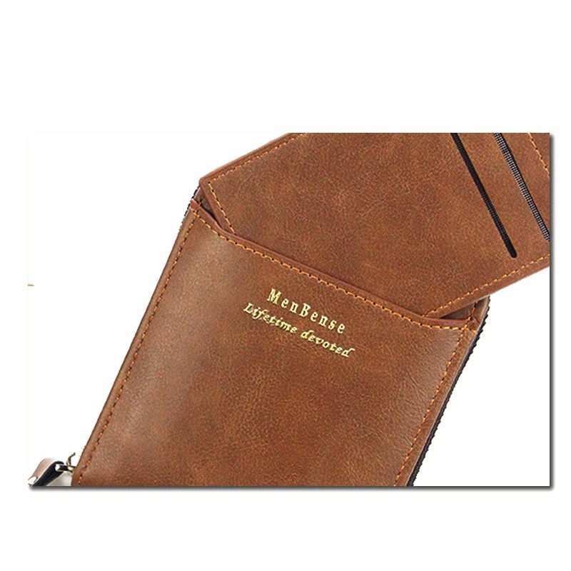 BISA COD MEN BENSE Dompet Pria Wanita Model Pendek Resleting Luar Bahan Kulit Sintetis Original-5
