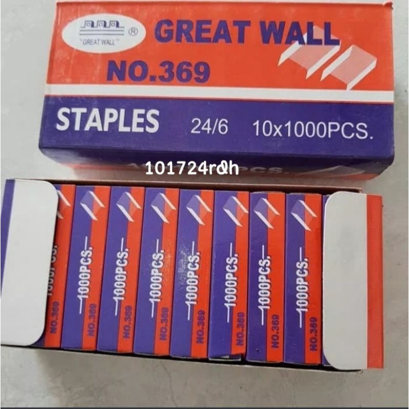 

promo murah 1BOX Isi staples isi stapler besar HD-50 GREAT WALL no. 369 24/6 ISI jepretan jegrekan