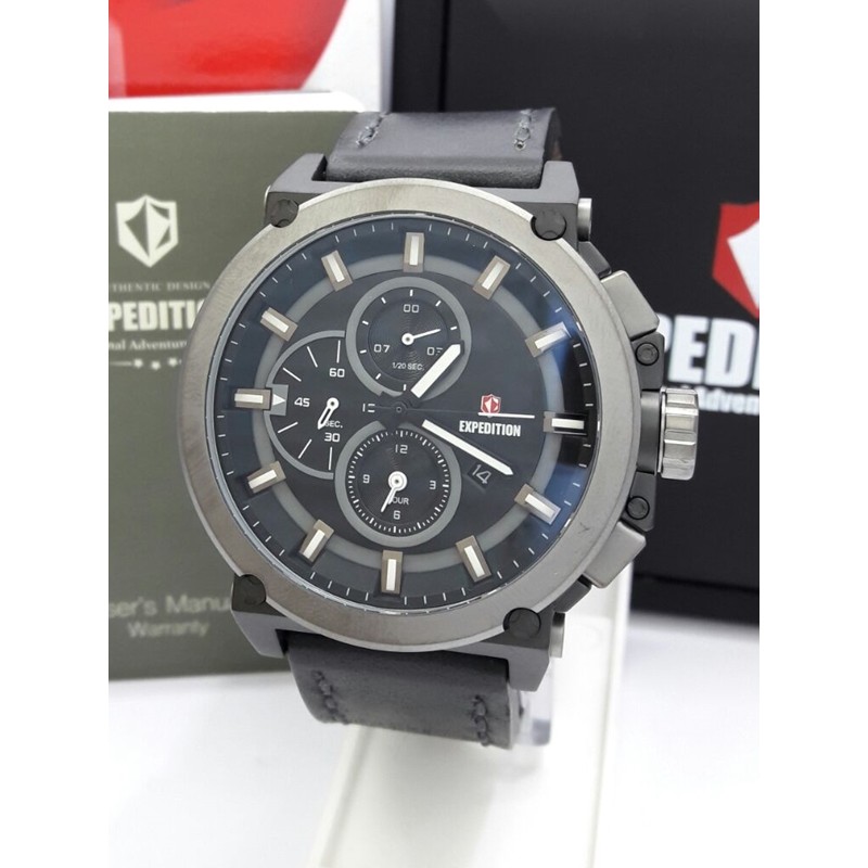 Jam Tangan Pria Expedition E 6612 M BLGYBL Original Kulit