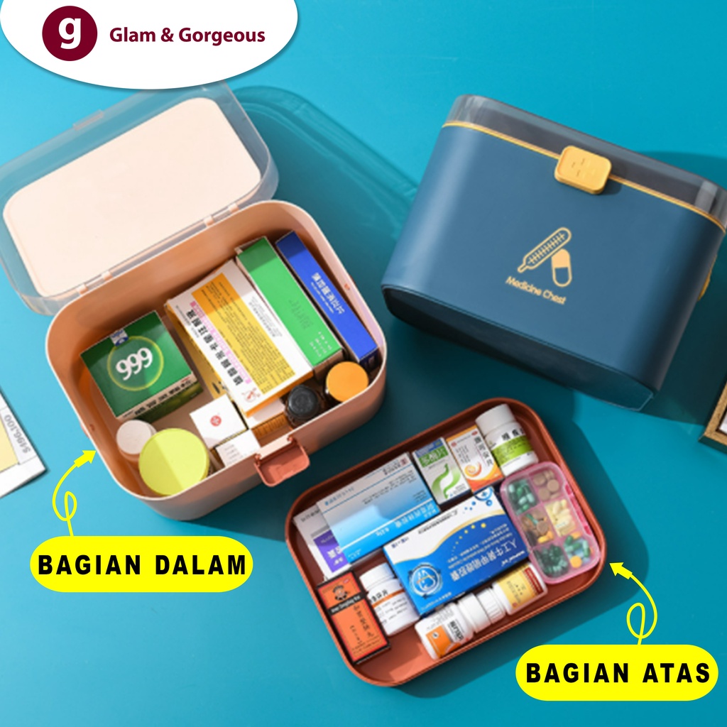 Kotak Obat Tempat Penyimpanan P3K First Aid Medicine Box Organizer - KO002