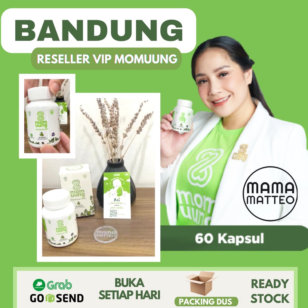 MOM UUNG Pelancar Asi 60 Kapsul / BPOM HALAL HERBAL Asi Booster / MOM UUNG BANDUNG