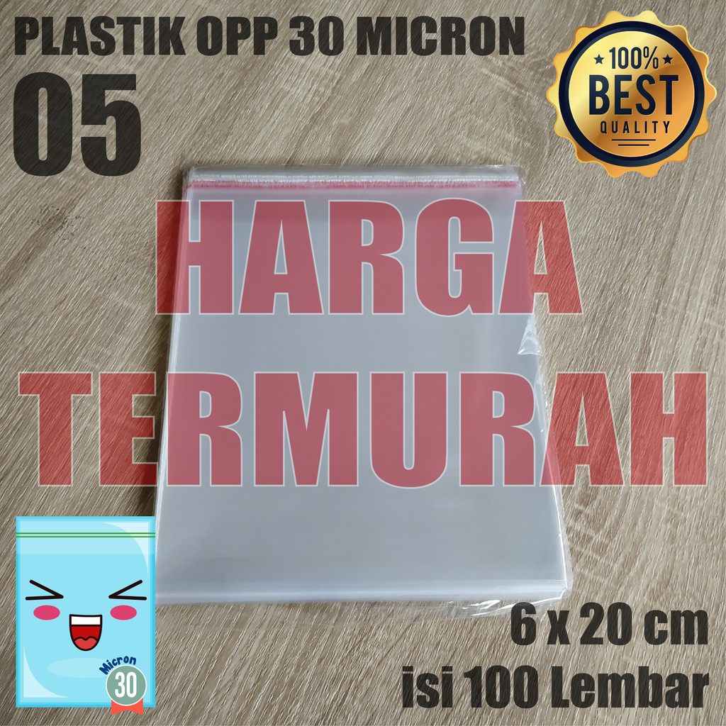 

PLASTIK OPP TEBAL 6 x 20 cm 30 Micron (0,5) PLASTIK KEMASAN ISI 100 PCS