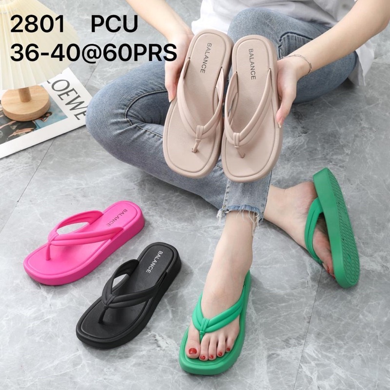 SANDAL JEPIT WEDGES WANITA JELLY KARET IMPORT BALANCE 2801