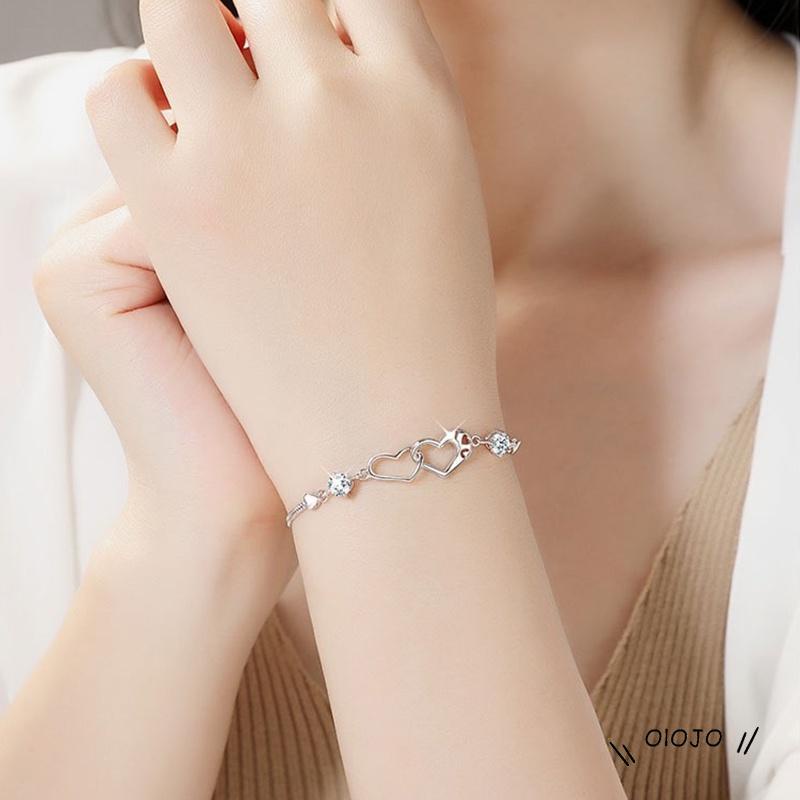 Korea Gelang Fashion Ganda Cinta Hati Bangle Wanita Perhiasan Aksesoris - ol