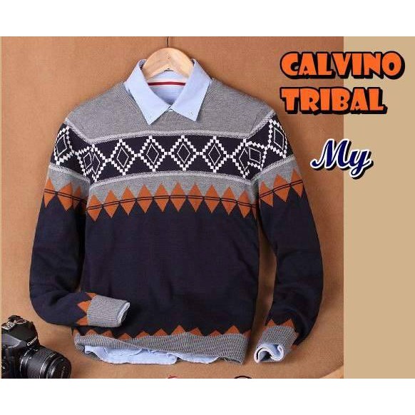 Baju Sweater Rajut Pria Calvino Tribal MURAH MERIAH