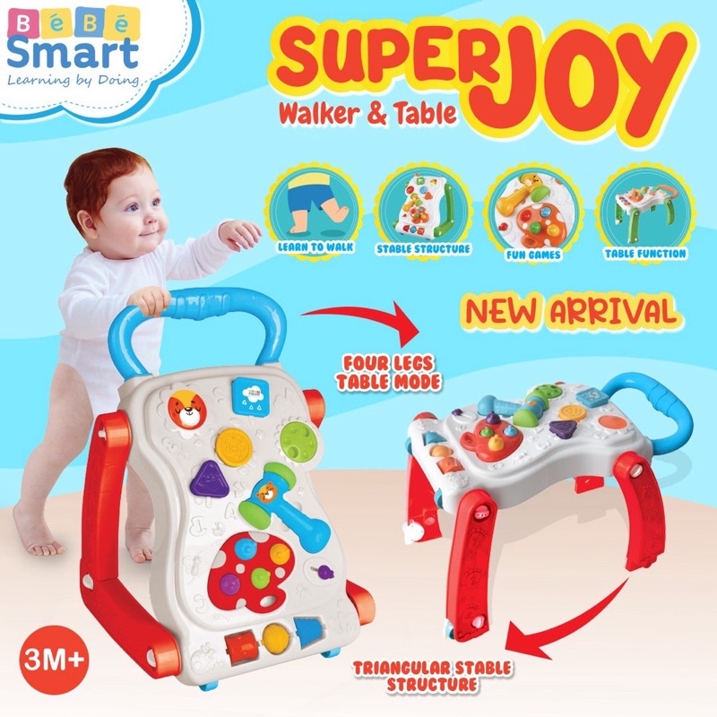 Bebe Smart Super Joy Walker Mainan Bayi Meja Edukasi Melatih Berjalan Kado Hadiah Anak