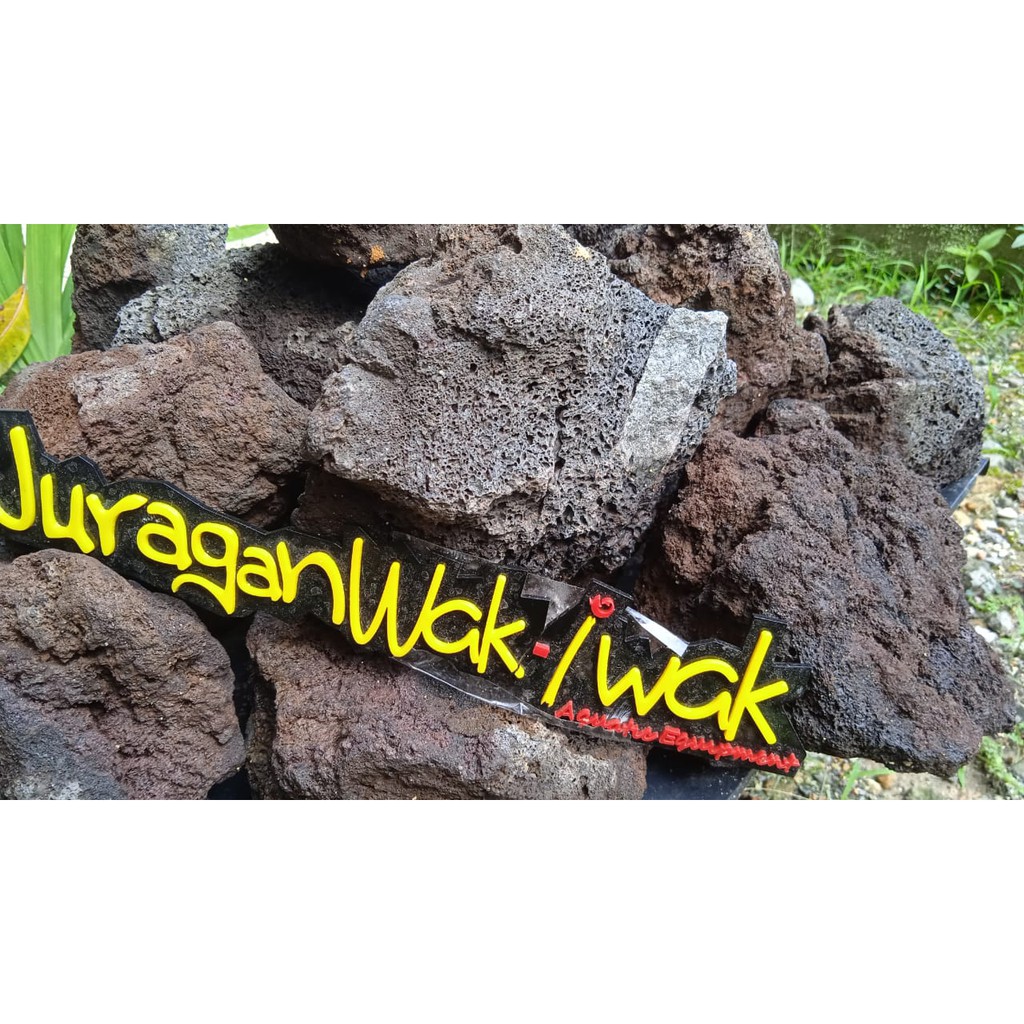 Batu Aquascape - 1Kg Batu Lava Rock hitam/  black Lava Rough
