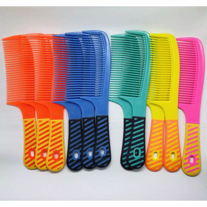 Sisir Rambut Motif Garis Sisir Gagang Plastik