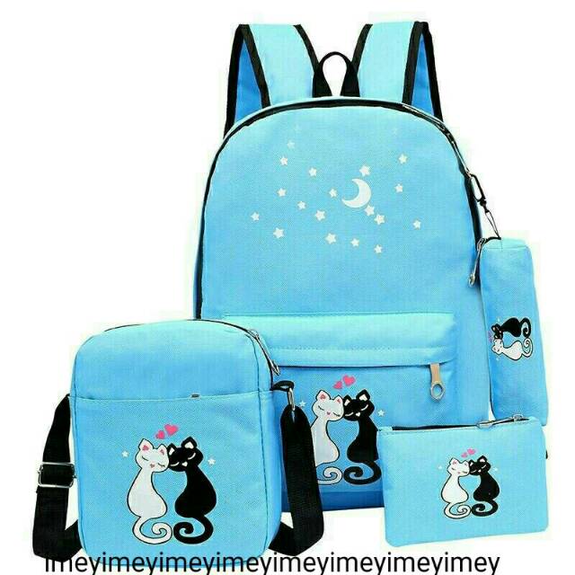 (BAYAR DITEMPAT) Tas murah kucing love 4in1