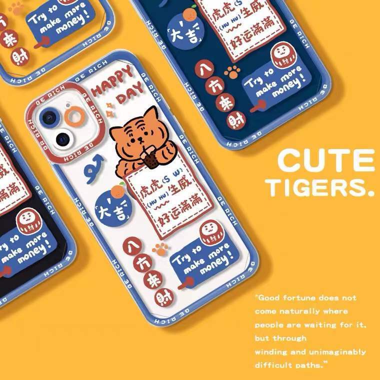 Soft Case Silikon TPU Desain Harimau Untuk Iphone 13 Pro Max / 12 / 11 / XS / XR / X / 8 / 7 / 6 Plus Mini SE 2020