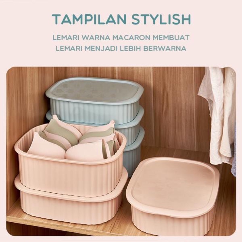 SAMONO SSB008 15 Sekat Box Kotak Penyimapanan Underwear dengan Tutup Tempat Organizer Storage Box