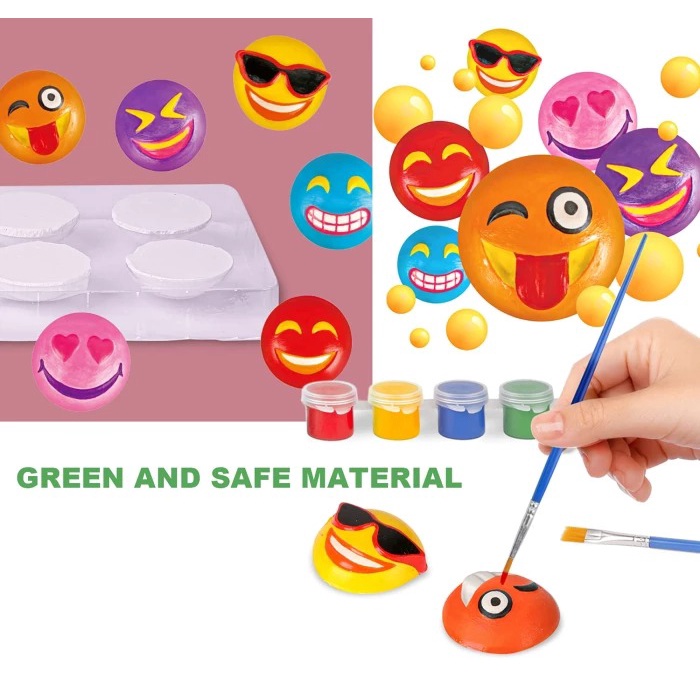 Set Melukis 3D Emoji Smiley face Painting Set DIY Mewarnai Emoji 3D Paint Set