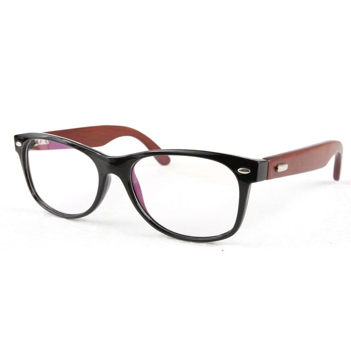 Frame Kacamata Kayu/wood 1013G (54-18-140) (Black Gloss) Korean Style