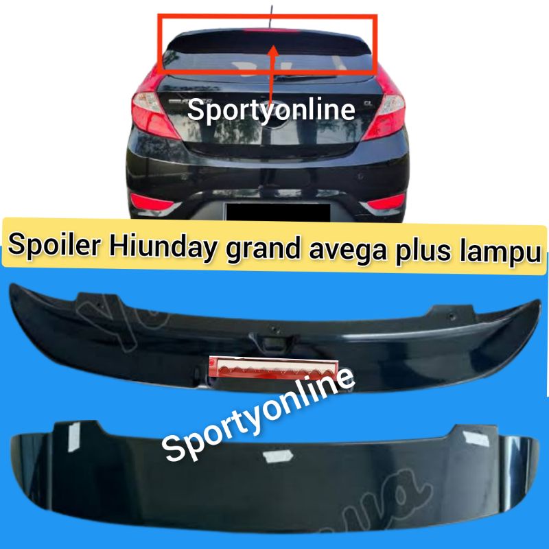 Spoiler Hyundai Grand Avega plus lampu plastik abs