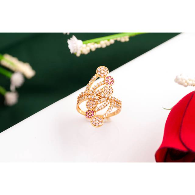 Cincin Wanita Pink Zirconia Perhiasan Fashion Sion Jewellery CW 975