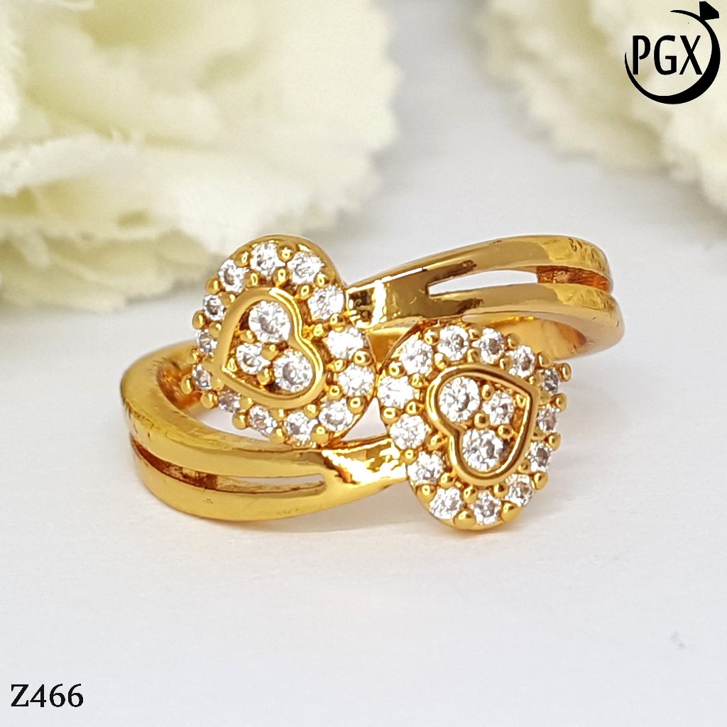 PGX Cincin Xuping Wanita Lapis Emas Aksesoris Perhiasan Fashion Premium - Z466