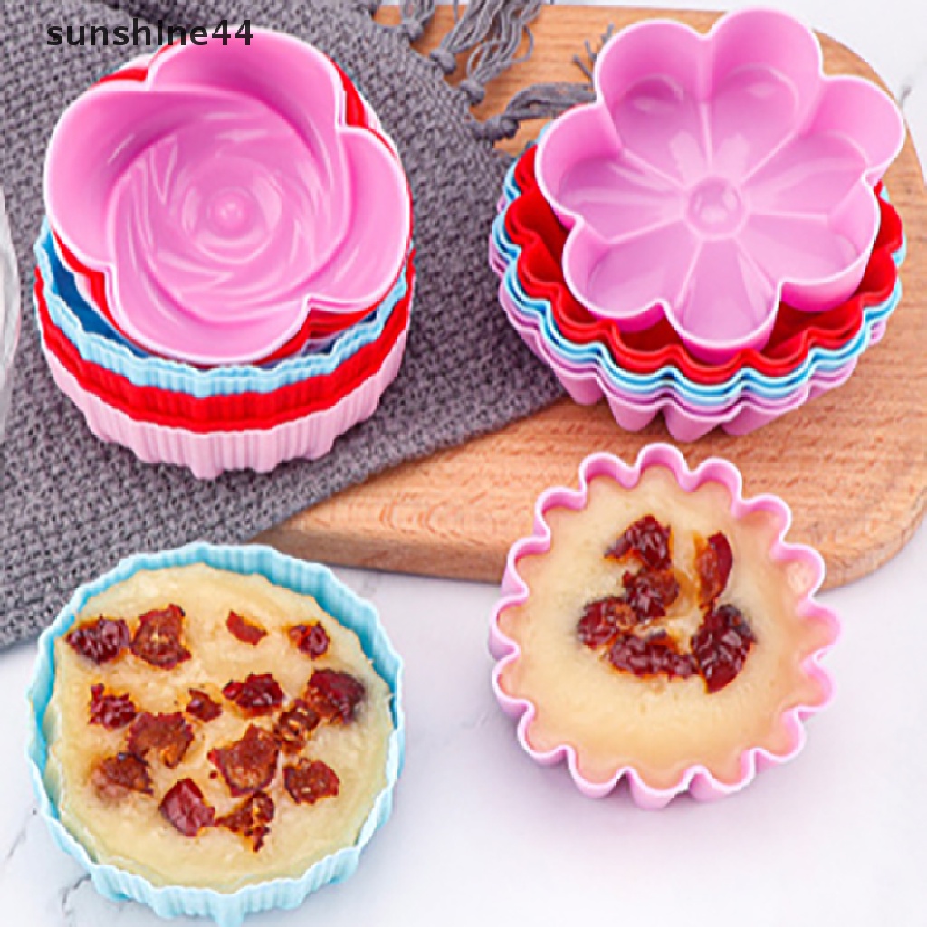 Sunshine 6pcs / set Cetakan Cupcake / Muffin DIY Bahan Silikon