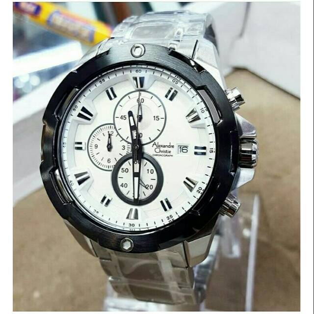 JAM TANGAN PRIA ALEXANDER CHRISTIE 6305 SILVER ORIGINAL