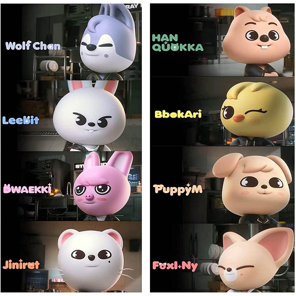 Gantungan Kunci Boneka Plush KPOP Skzoo Stray Kids Bbokari Leebit Wolf Chan Jiniret Puppym