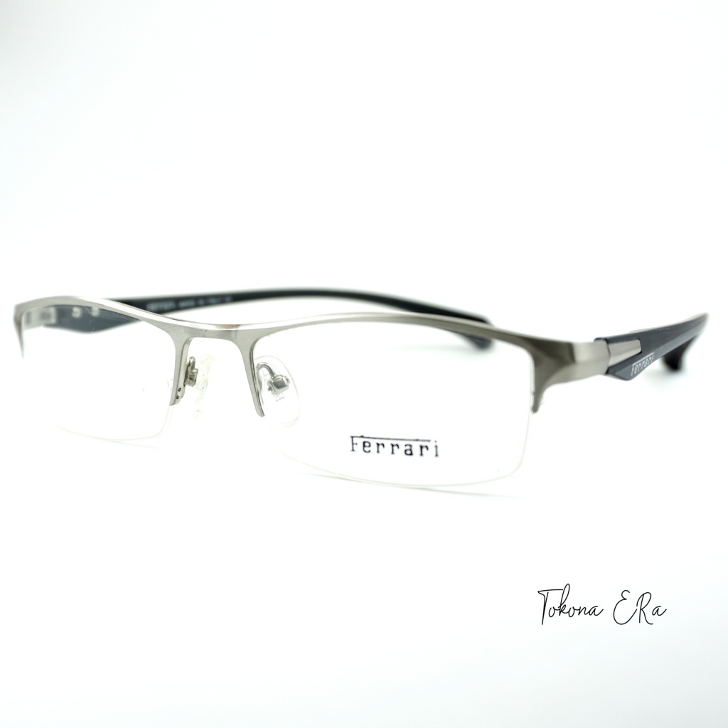 Frame kacamata pria wanita besi half frame motif