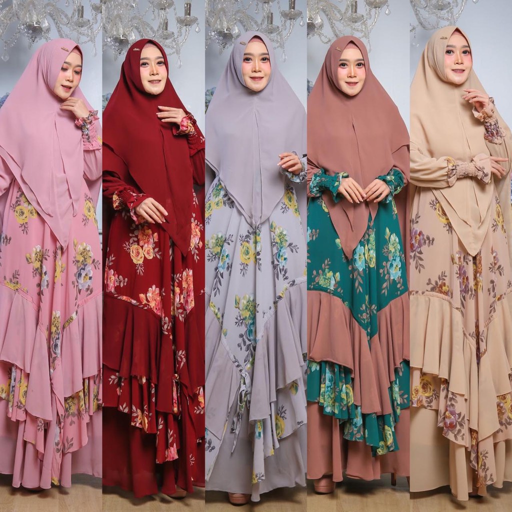 GAMIS DHELISA SYARI VOL1 BY KANAYA/ GAMIS CERUTY PRINTING /GAMIS KANAYA MOTIF /GAMIS KANAYA BRANDED 