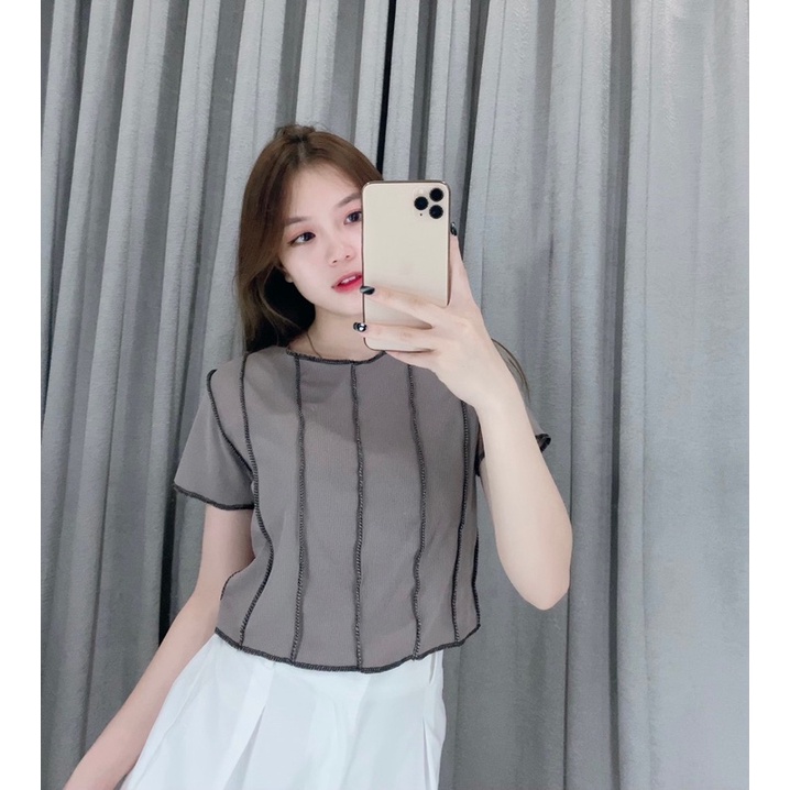 Knit garis top | Korea knit crop top 1711