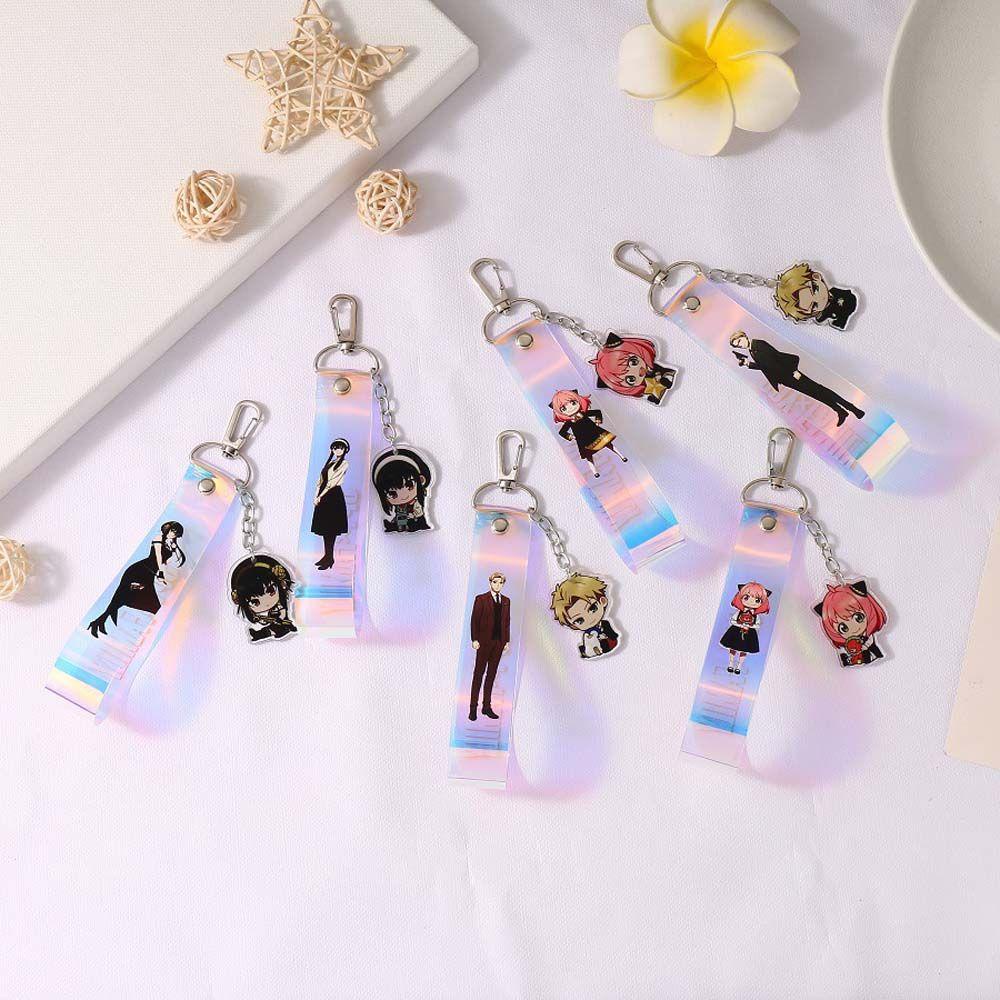 QUINTON Anime SPY X Koleksi Keluarga Hadiah Kartun Gantungan Kunci Tempat Cosplay Liontin Loid Aksesoris Interior Mobil Key Chain