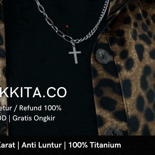 Kalung Salib Pria / Kalung Pria Salib Hitam / Kalung Salib Titanium