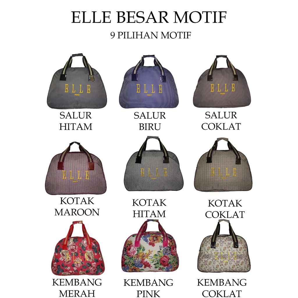 tas pakaian besar / tas travel / elle besar motif / elle / tas jumbo / tas besar / tas baju