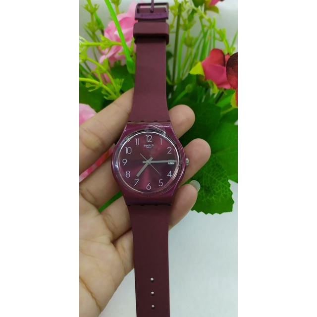 Swatch Analog Jam Tangan Wanita Karet Unisex GR405 REDBAYA Original