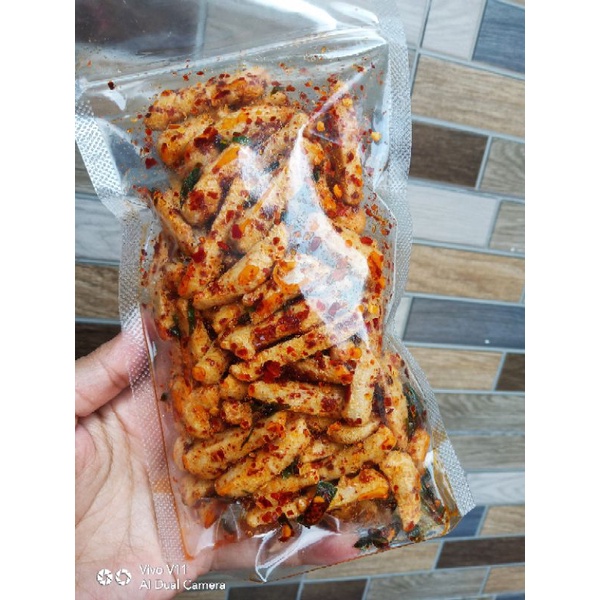 basreng daun jeruk basreng pedas cemilan  makanan ringan  isi 100gram-3