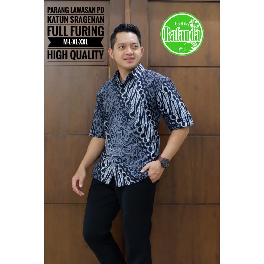 PARANG LAWASAN RAFANDA BATIKSOLOAMANAH KEMEJA BAJU BATIK PRIA SOLO LENGAN PENDEK PANJANG LAPIS FURING ATASAN BATIK PREMIUM MODERN KATUN HALUS GARUDA NAGA TUMPUK RENA 2 TRUNTUM COKLAT AKAR MERAH PRABU SEKTI PETA UNGU 2 PARANG LAWASAN BANGAU WARNA 3 CABE