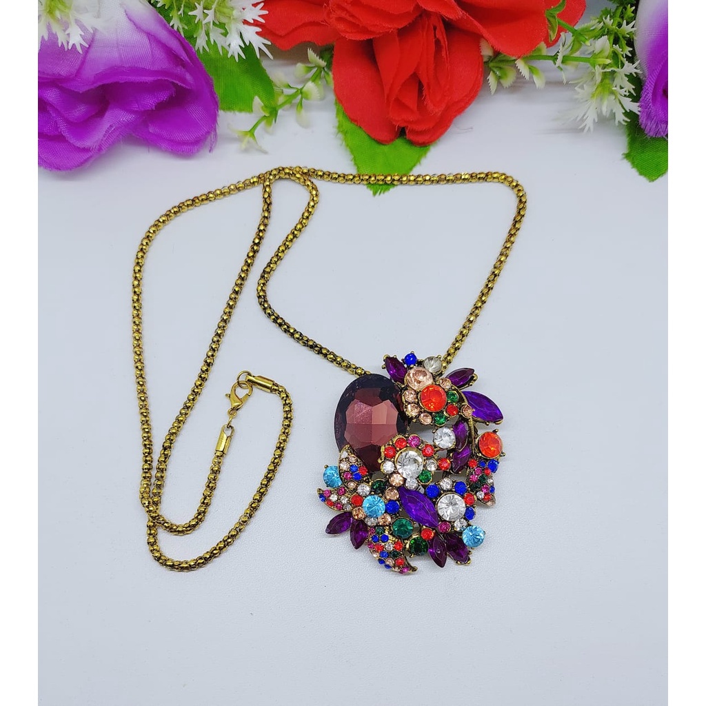 Aksesoris kalung fashion kalung elegan kalung hijab aksesoris cantik kalung daun elegan cantikA30-36