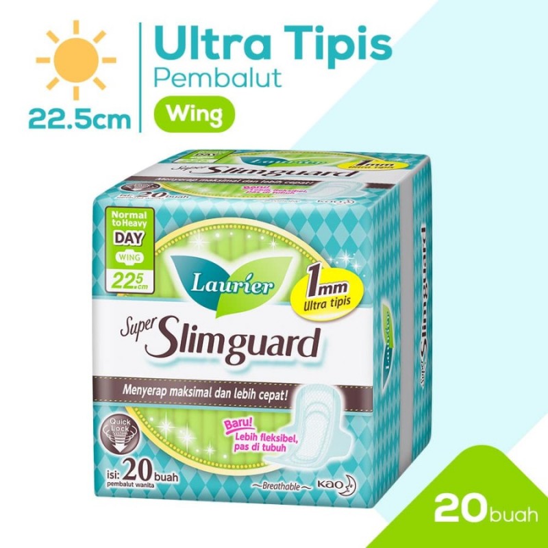 Laurier Super Slimguard Pembalut Wanita 22.5 cm - 20 s