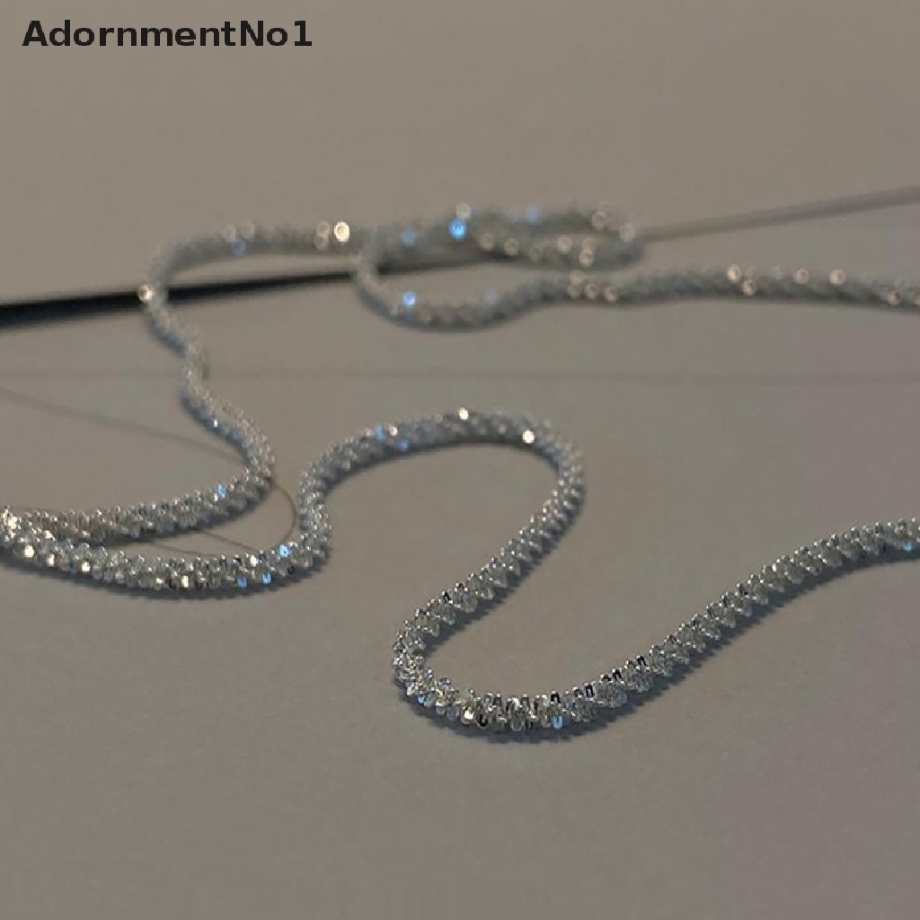 (AdornmentNo1) Kalung Choker Sterling Silver Berkilau Untuk Wanita