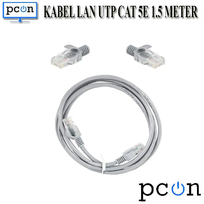 Kabel LAN CAT 5E PJ45 1.5M Original 1.5 Meter Kabel LAN Siap pakai