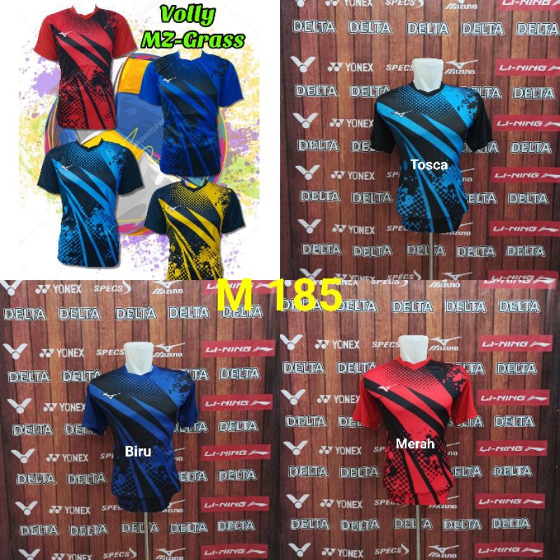 BAJU VOLI MIZUNO PRINTING LOKAL M 185 KAOS OLAHRAGA VOLI BADMINTON MURAH