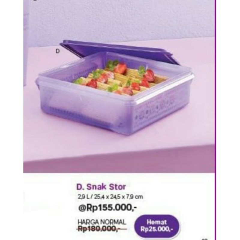 SNAK STOR SNACK STOR HIJAU UNGU TUPPERWARE