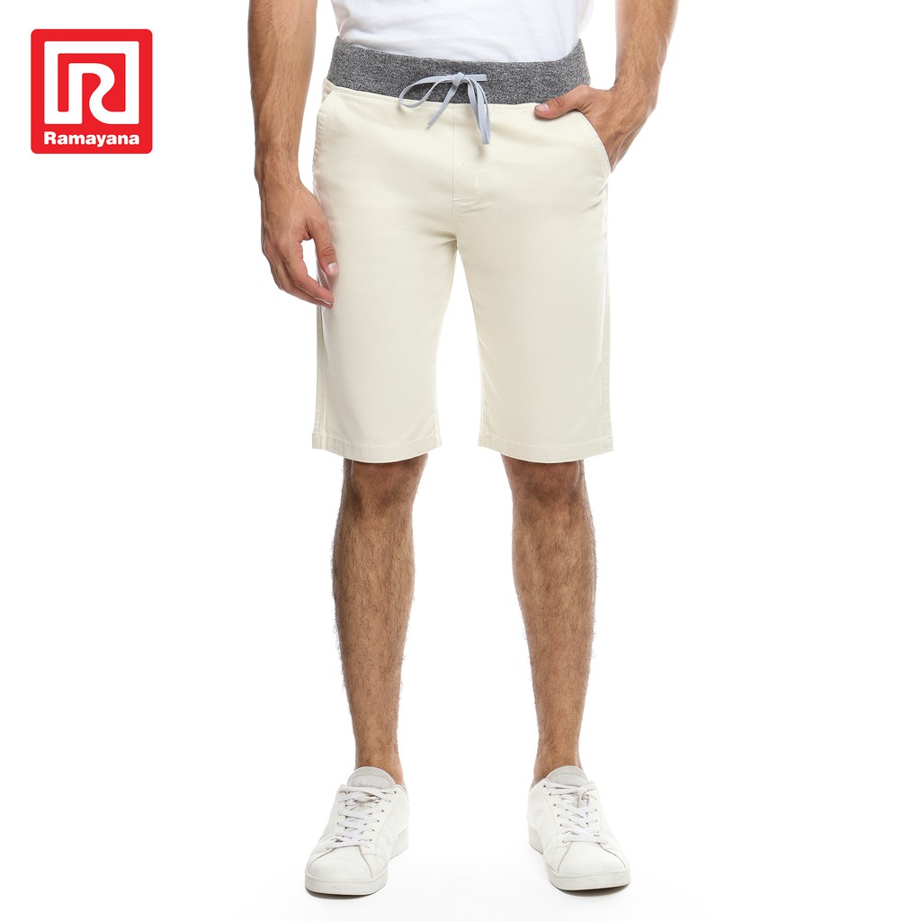  Ramayana  RAF Celana  Chinos Pria Pendek Dark Cream 