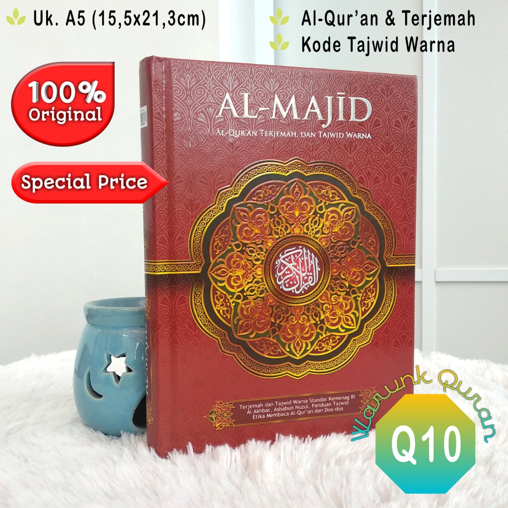 Quran Majid Terjemah &amp; Tajwid Warna Kertas Cream A5 Sedang