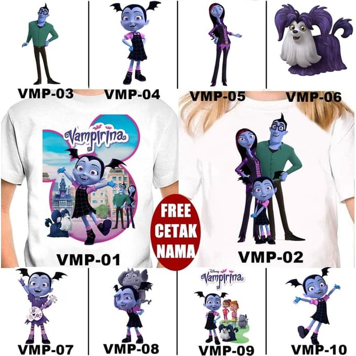 Terbaru Baju / Kaos ANAK VAMPIRINA BANYAK MOTIF (FREE TULISAN/NAMA) Murah