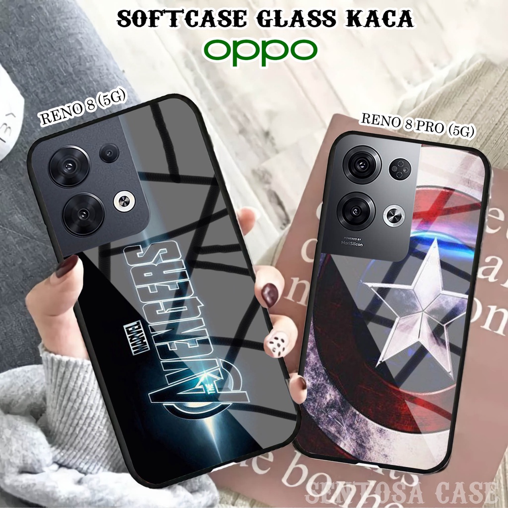 Softcase Glass Kaca OPPO RENO 8 (5G) & RENO 8 PRO (5G) - Casing HP OPPO RENO 8 & 8 PRO (5G) [ S16 ].